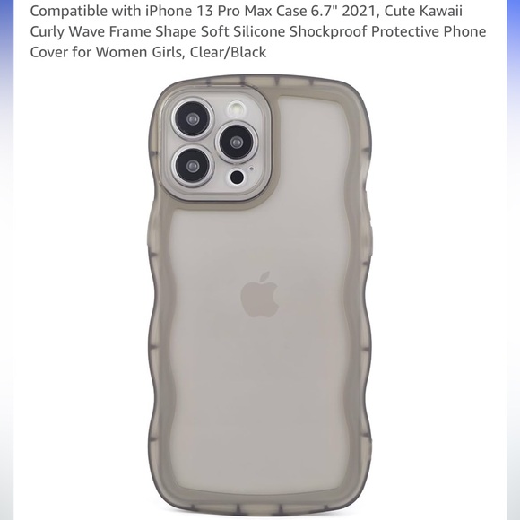 Silicone Shockproof iPhone 13 Pro Max Case - Clear/Black - Picture 1 of 3